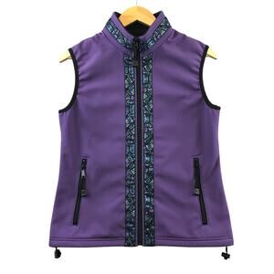 Copper river softshell fleece full zip kodiak vest purple Alaska USA XS
